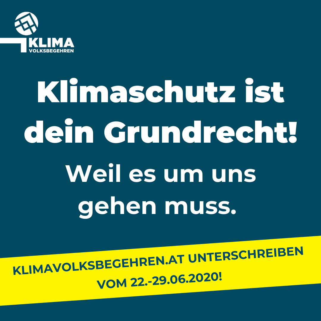 Klimavolksbegehren unterschreiben